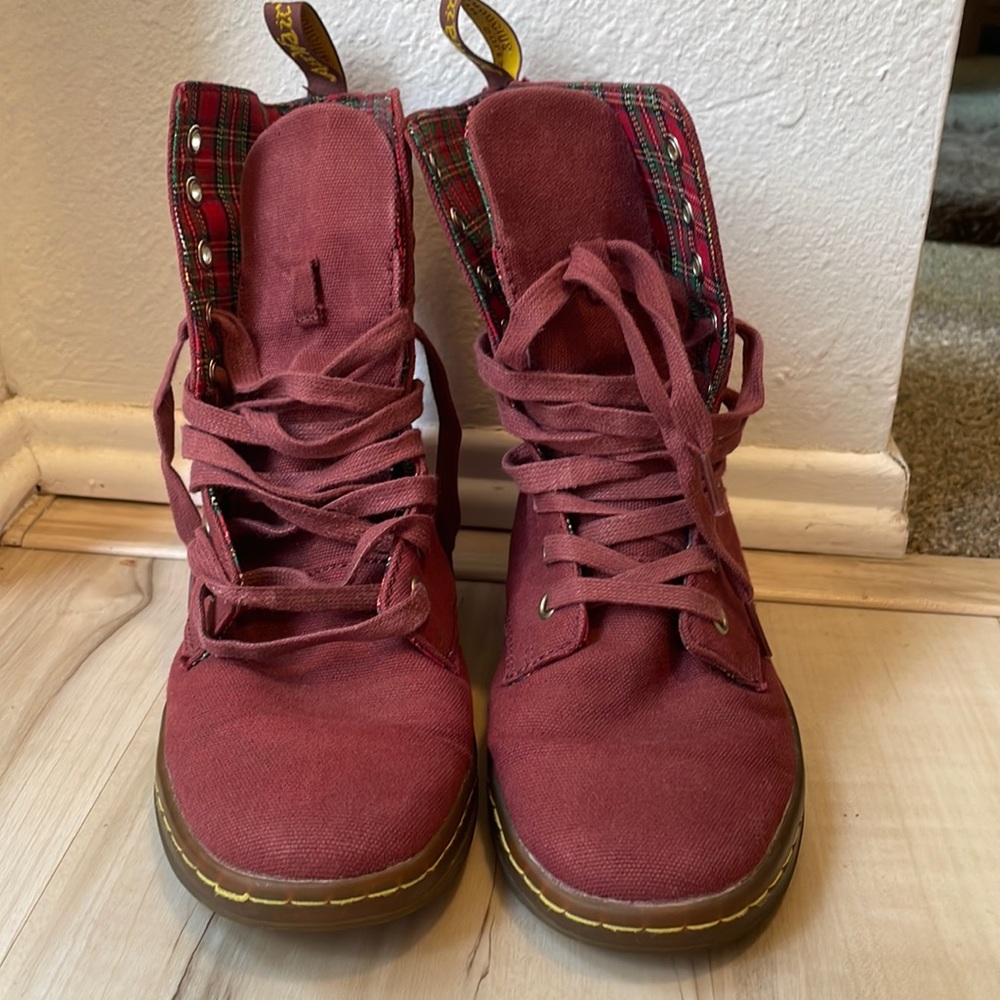 Red canvas dr martens